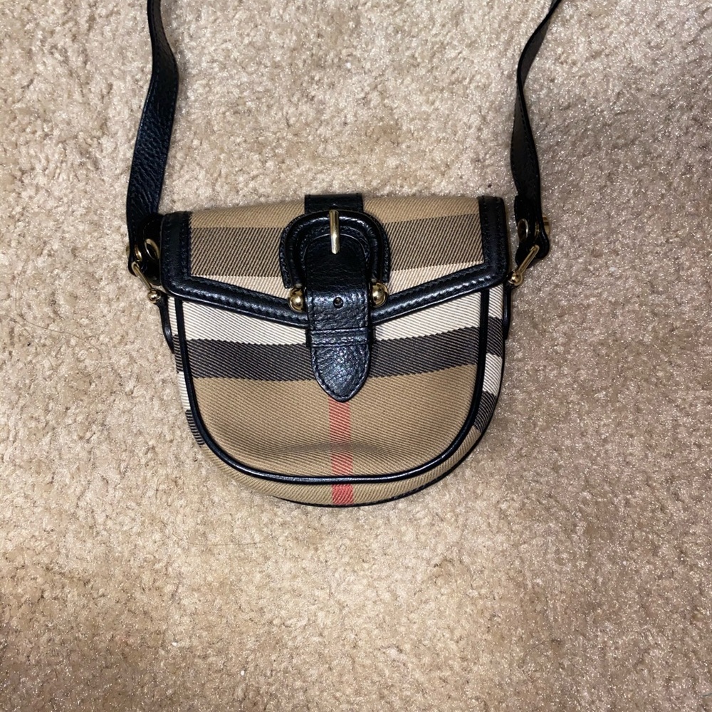 Burberry Cotton Mini Brown Canvas Cross Body Bag